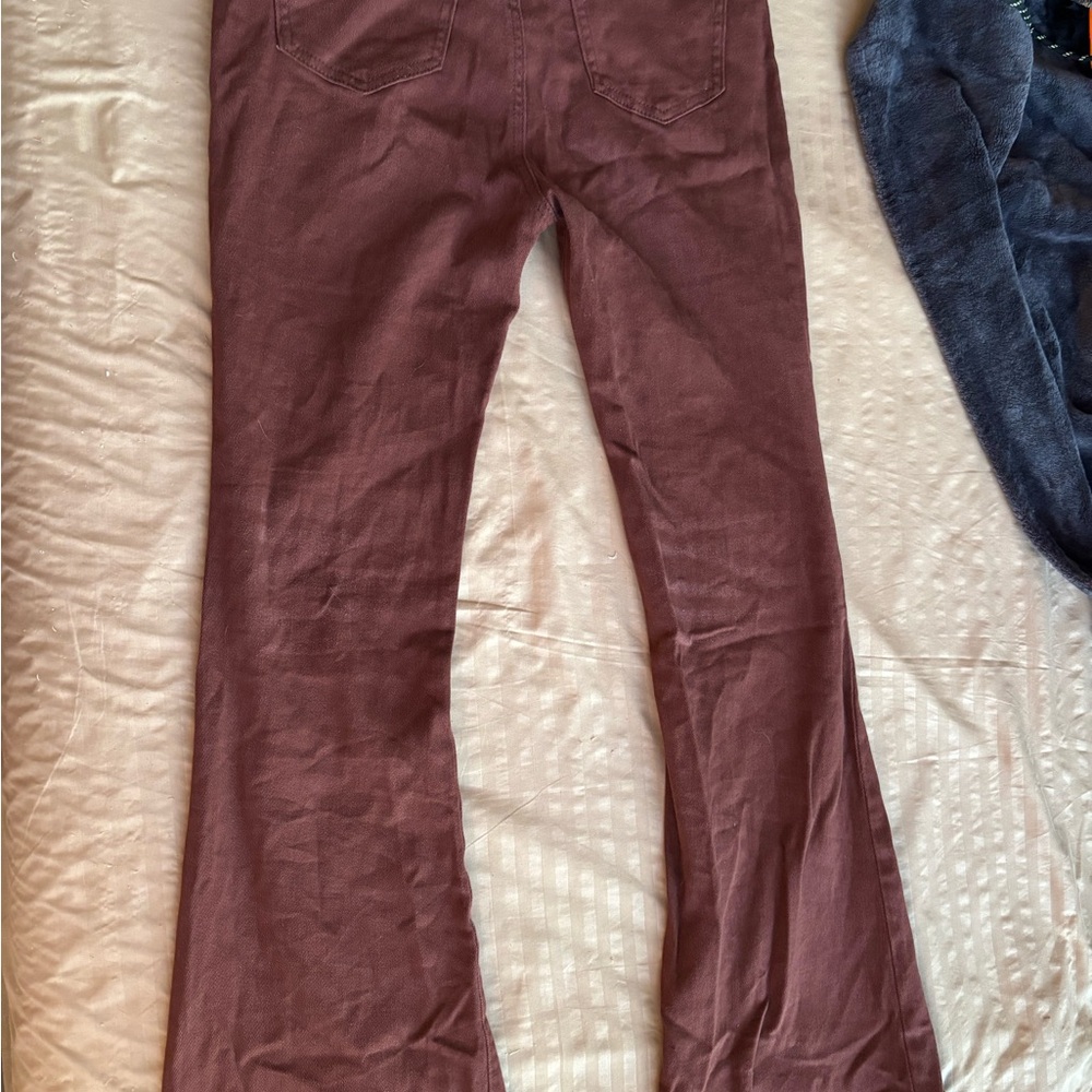 SHEIN Brown Flare Wide Leg Jeans